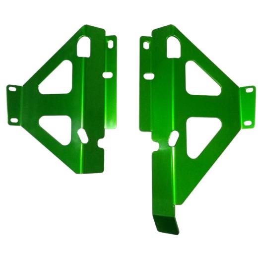 Protetor de Radiador Lateral Start KXF 250 21/24 + KXF 450 19/23 Anodizado Verde
