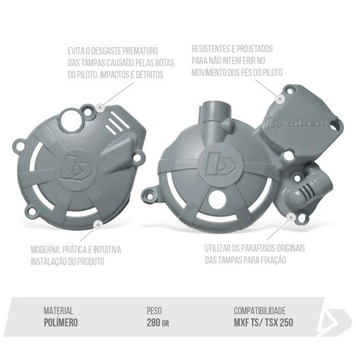 Protetor Tampas Laterais do Motor Biker MXF TS/ TSX 250 19/25 + Kingger KR 250T