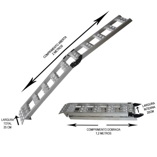 Rampa para Carregar Motos Dobrável Start 2 metros Alumínio
