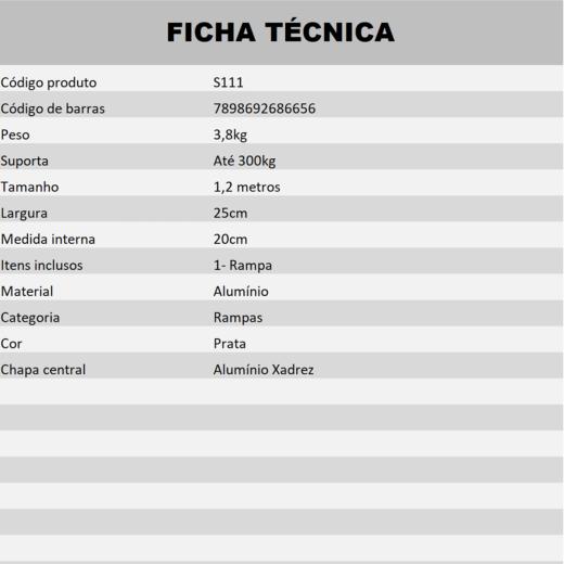 Rampa para Carregar Motos Start 1,2m Alumínio