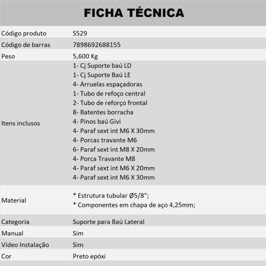 Suporte para Baú Lateral Start V-Strom 650XT 19/25
